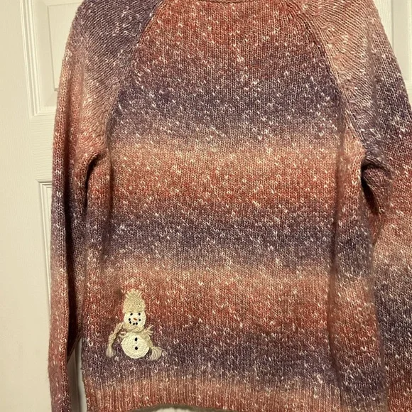 Talbots vintage Winter/Christmas Sweater, size XL, shades of pink and white. - Picture 4 of 12